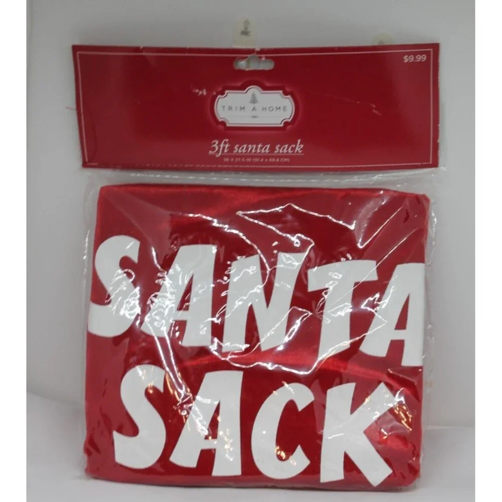 Trim A Home 3ft Santa Sack 36-inch x 27.5-inch New Velvet Touch-Unopened